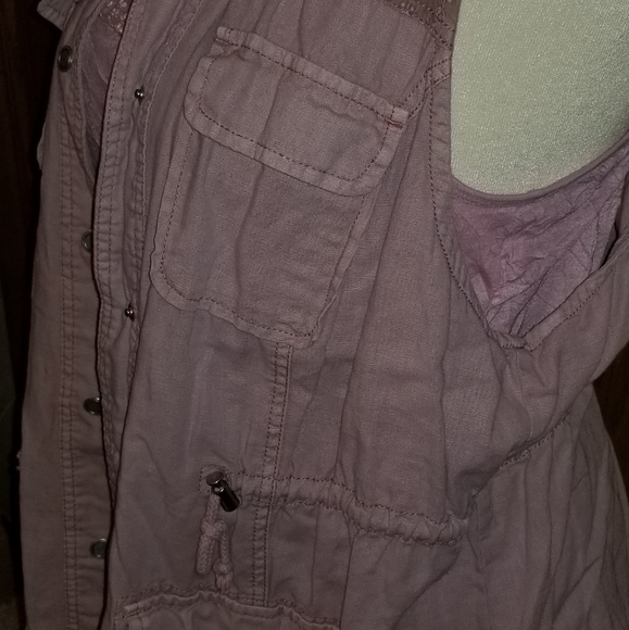 Maurice's mauve pink lace edge tank top and vest 2 piece set Size 2 - Picture 3 of 5